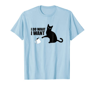 Funny Black Cat Internet Meme T-Shirt - I Do What I Want Tee