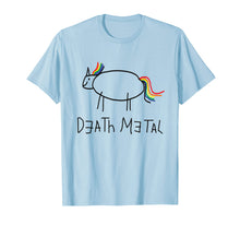 Load image into Gallery viewer, Death Metal Unicorn Rainbow TShirt Sarcastic Music Graphic
