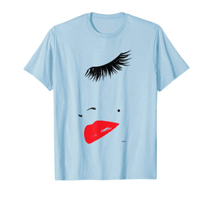 Eye Lashes In Vogue red lipstick t shirt Tops Tees Gifts