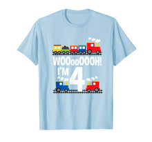 Load image into Gallery viewer, Boys WOOooOOOH! I&#39;m 4 Trains Birthday T-Shirt for Toddlers
