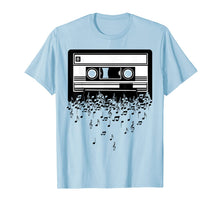 Load image into Gallery viewer, Cassette T Shirt - Music notes &amp; Retro Cassette Tape
