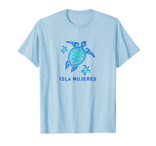 Load image into Gallery viewer, Isla Mujeres Mexico T-Shirt Sea Blue Tribal Turtle
