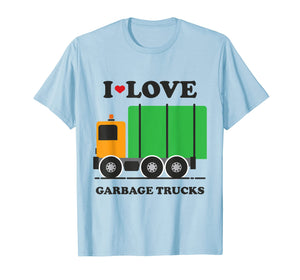 I Heart Love Garbage Trucks Shirt | Little Boys Kids T-Shirt