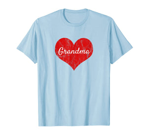 Mother's Day I Love Grandma Heart Vintage T-Shirt Gift Women