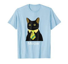 Load image into Gallery viewer, Black Business Cat Kitten with Yellow Tie T-shirt Tee Tshirt
