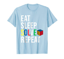 Load image into Gallery viewer, Eat Sleep Solve Repeat Rubik Cube T-shirt Humor Parody Funny
