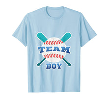 Load image into Gallery viewer, Baby Gender Reveal Party | Team Boy, Blue Baseball Theme Tee
