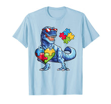 Load image into Gallery viewer, Dinosaur Puzzle Piece T shirt Autism Awareness Boys Kids Men
