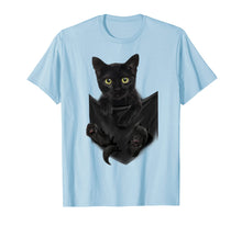 Load image into Gallery viewer, Black Cat Stern in Pocket T-Shirt Cats Tee Shirt Gifts
