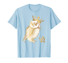 Load image into Gallery viewer, Crowned Golden Owl T Shirt Owl lovers
