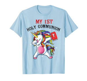My 1st Holy Communion Unicorn Dabbing Tshirt Gift Boy Girl
