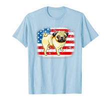 Load image into Gallery viewer, Pug Dogs 4th of July Patriotic T-Shirt American Flag Drawing
