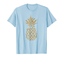 Load image into Gallery viewer, Gold Glitter Pineapple T Shirt Design
