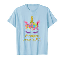 Load image into Gallery viewer, Cute 10th Birthday Unicorn Girls Tshirt, Awesome since 2009
