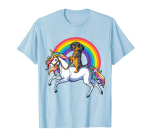 Dachshund Unicorn T shirt Girls Space Galaxy Rainbow Dog Tee