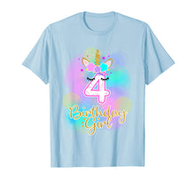 Load image into Gallery viewer, 4th Unicorn Birthday girl t-shirt four years old party gift
