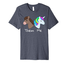 Load image into Gallery viewer, Cute Them VS Me Unicorn Tshirt
