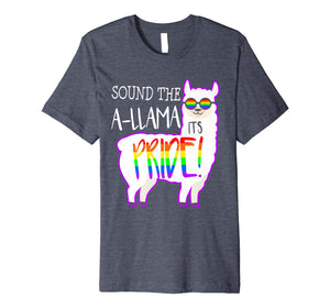 Funny Gay Pride Llama Sound The LGBT Rainbow Flag Lesbian Premium T-Shirt