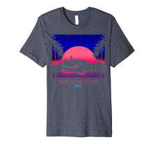 Load image into Gallery viewer, Back To The Future 1985 Neon Delorean Sunset Premium T-Shirt
