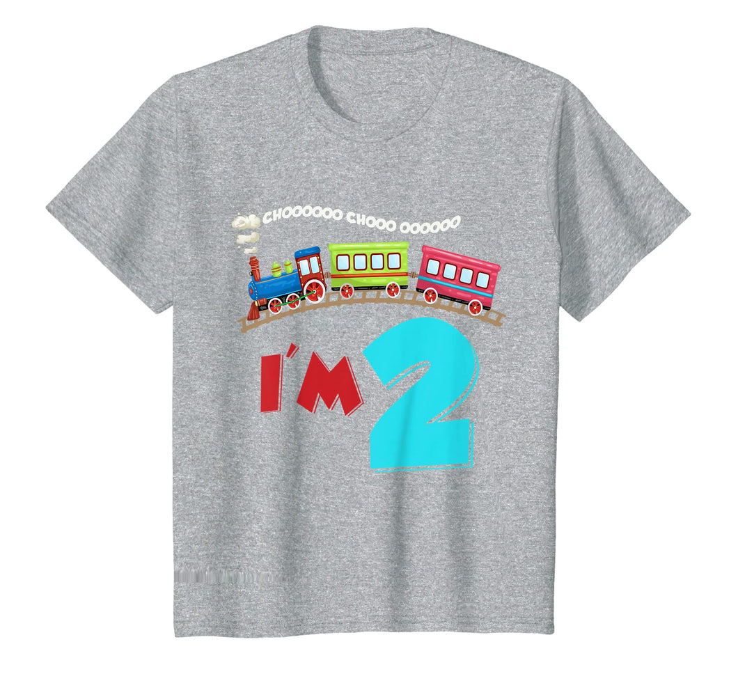 Kids 2 Years Old 2nd Birthday T-shirt - Train Driver Boy - I'm 2