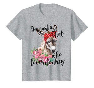 I'm Just A Girl Who Loves Donkey T Shirt Lover Farmer Gift