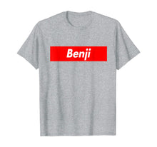 Load image into Gallery viewer, Benji Name Red Box Logo Family Reunion Funny T-Shirt
