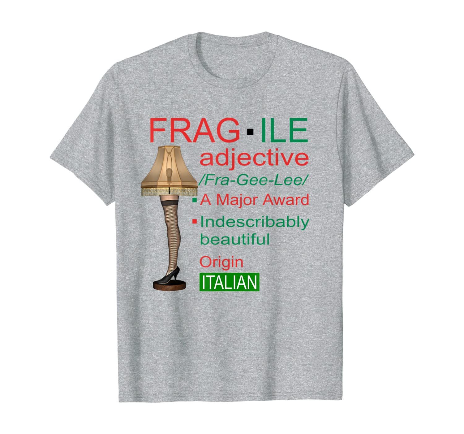 Funny Christmas Leg Lamp Fragile Fragile Definition Men Boy T-Shirt New ...