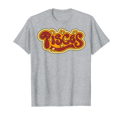 Retro Vintage 70s Pisces Zodiac Horoscope T Shirt Birthday T-Shirt-504214