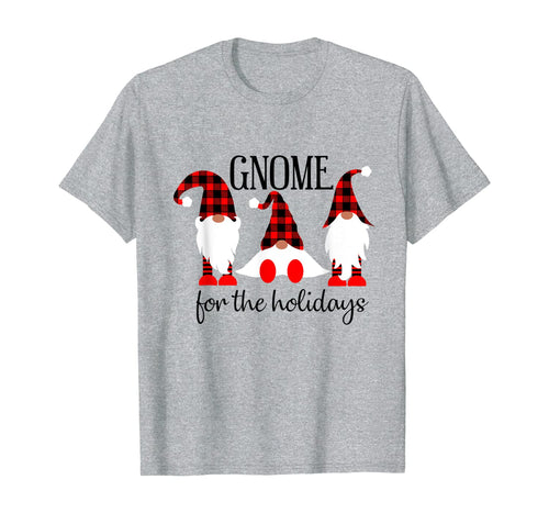 Gnomes For The Holidays Buffalo Plaid Gnome Christmas Xmas T-Shirt