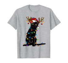 Load image into Gallery viewer, Black Cat Christmas Light T Shirt Funny Cat Lover Christmas T-Shirt
