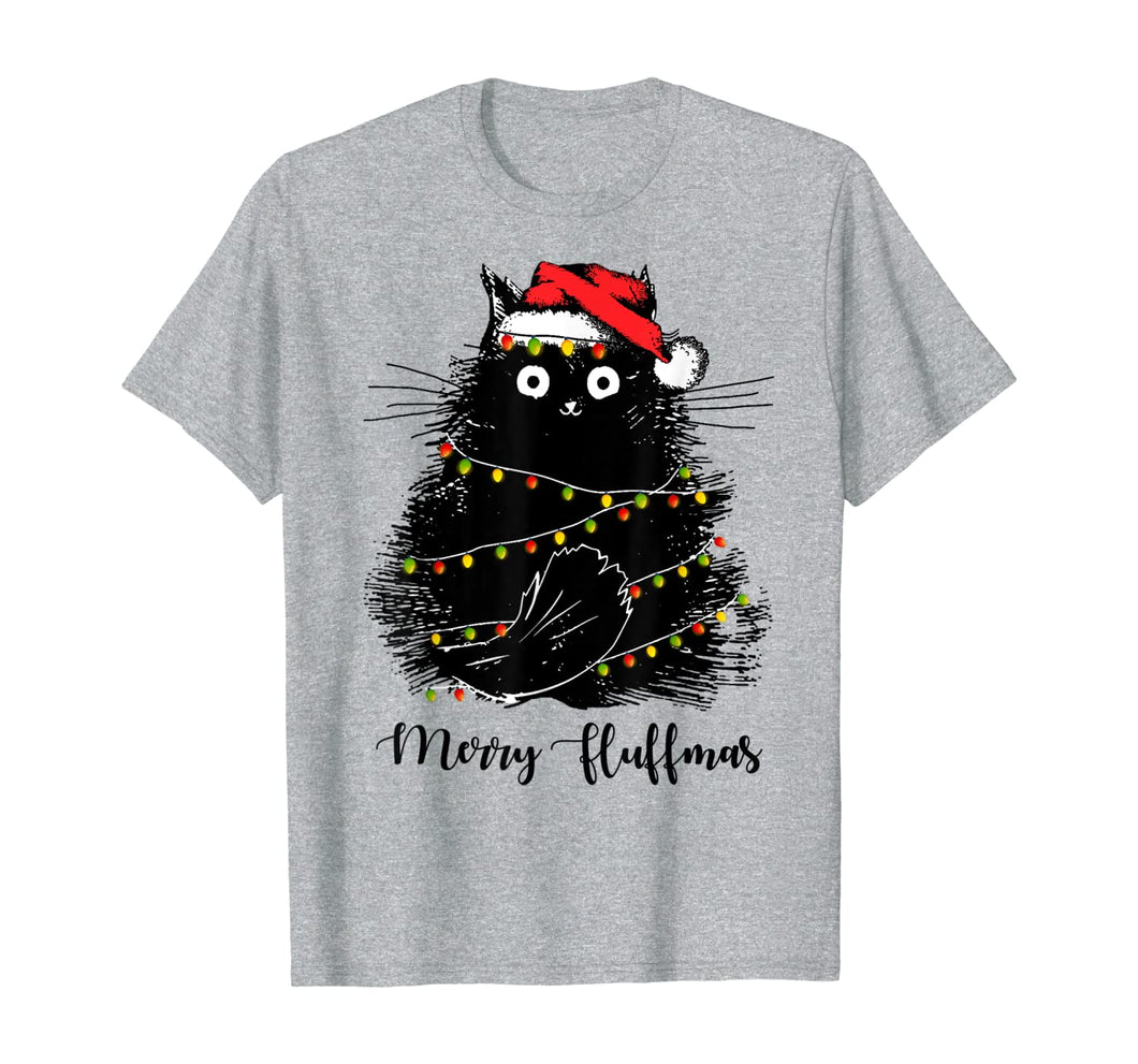 Merry Fluffmas Cats With Santa Hat Merry Christmas Gifts T-Shirt