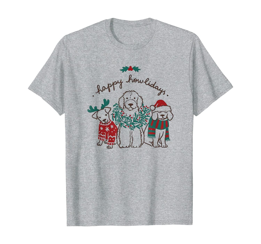 Happy Howlidays Funny Dog Christmas Gift T-Shirt