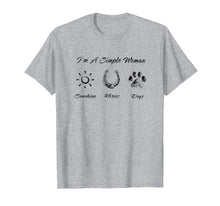 Load image into Gallery viewer, I&#39;m A Simple Woman Sunshine Horses Dogs T Shirt
