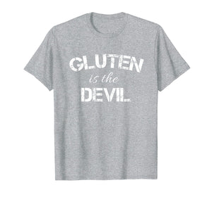 Gluten is Devil Funny Distressed Shirt Women Men