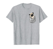 Load image into Gallery viewer, Funny Cute Pug Dog In Pocket T Shirt For Men Women Kids
