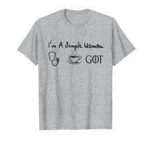 Load image into Gallery viewer, I&#39;m a Simple Woman Nurse T-shirt - coffee and Got T-shirt
