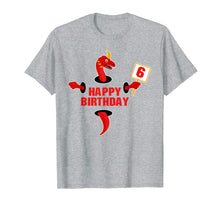 Load image into Gallery viewer, Happy 6th Birthday | Six 6 Year Old Dragon B-day Tee Gift
