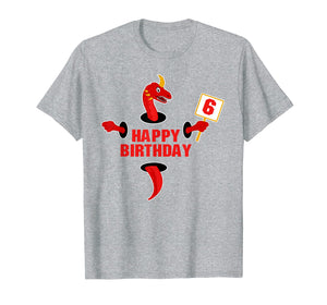Happy 6th Birthday | Six 6 Year Old Dragon B-day Tee Gift