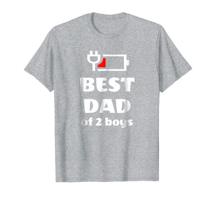 Mens Fathers Day T-Shirt Gift For Dad of 2 Boys From Wife Or Son