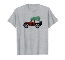 Load image into Gallery viewer, Buffalo Plaid Jeep Christmas T Shirt
