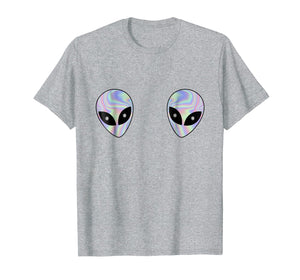 Alien Heads Boobs Shirt Colorful Rave Ufo Shirt Believe Tee