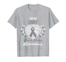 Load image into Gallery viewer, I Wear Gray For Brain Cancer Awareness Brain Tumor T-Shirt
