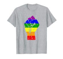 Load image into Gallery viewer, Resist Fist Rainbow Flag Gay Pride  T-Shirt
