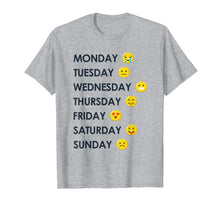 Load image into Gallery viewer, Emoji Emoticons Days of the Week T-shirt Great Gift Shirt

