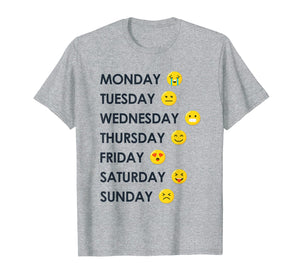 Emoji Emoticons Days of the Week T-shirt Great Gift Shirt