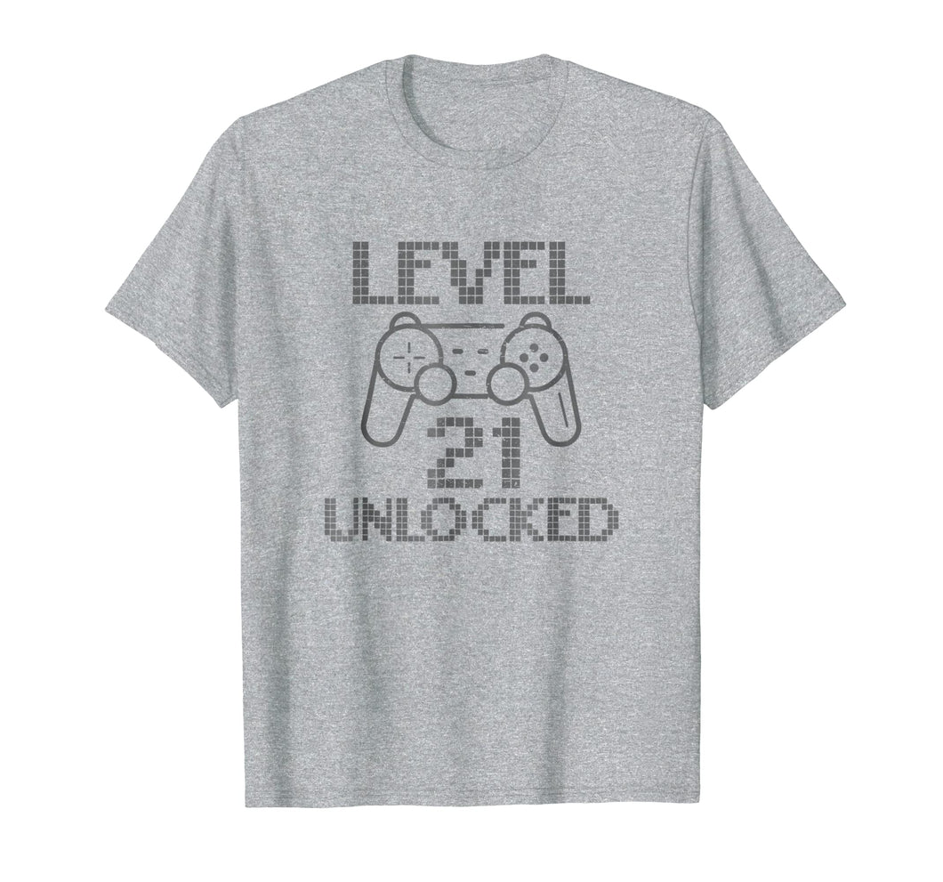 Level 21 Unlocked T-Shirt Gamer Birthday 21st Gaming Legend