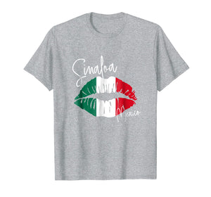 GGT Travel Souvenir Style SINALOA MX Flag Lips Tshirt