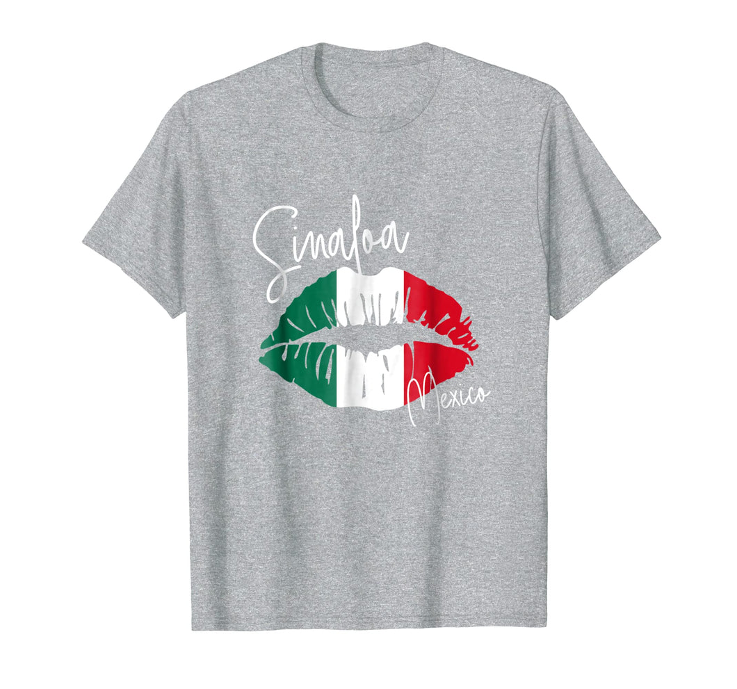 GGT Travel Souvenir Style SINALOA MX Flag Lips Tshirt