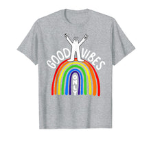Load image into Gallery viewer, Women's T Shirt Good Vibes Only Rainbow Print Girls Tee
