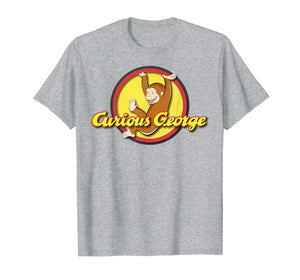 Curious George Playfully Swinging Circle Logo Graphic Tee